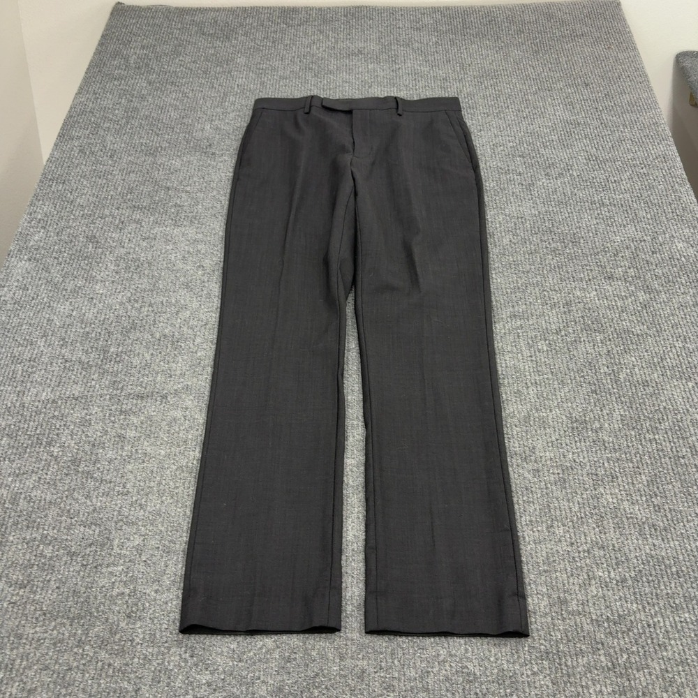 Marc Anthony Dress Pants Mens 32x32 Grey Wool Slim Fit Trousers Business Style